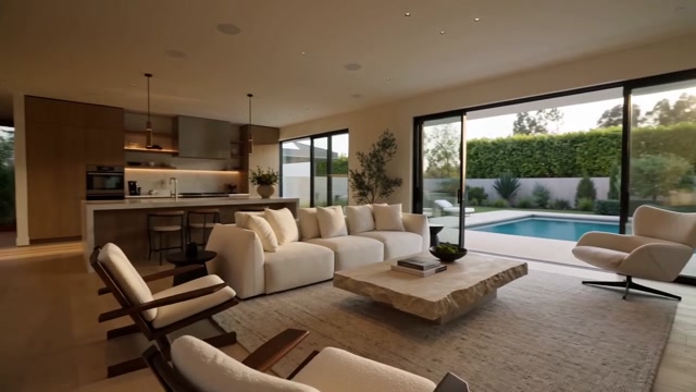 Open-plan living room reveal